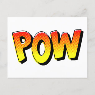 popup-tecknad för POW-typografi Vykort