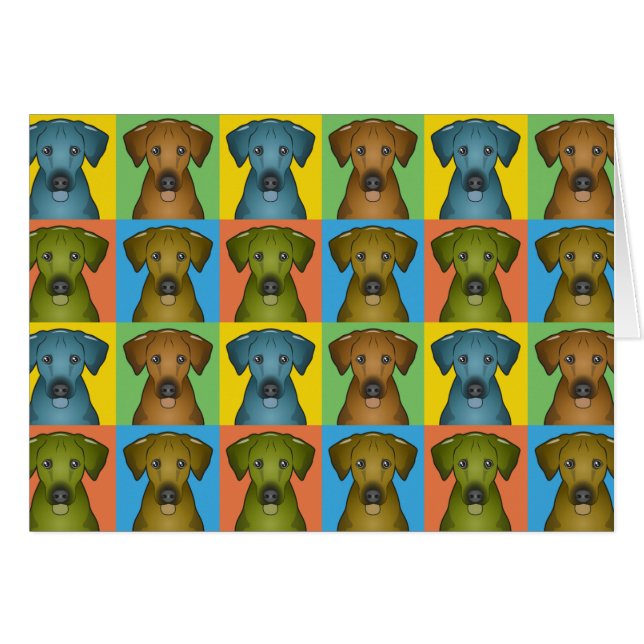 Popup-Tecknad för Rhodesian Ridgeback-Hund Hälsningskort (Framsidan Horizontal)