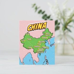 Popup-teckning Illustrated China karta