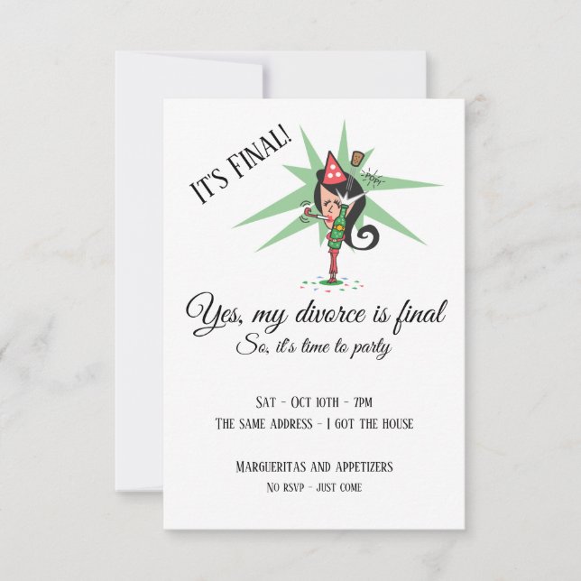 Popup the Kork Divorce Party bjudan Inbjudningar (Framsida)