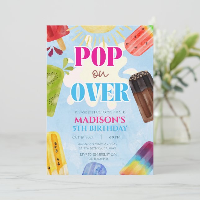 Popupprop över isgrädde 1:e tredje fjärde femte 6e inbjudningar (Stående Fram)