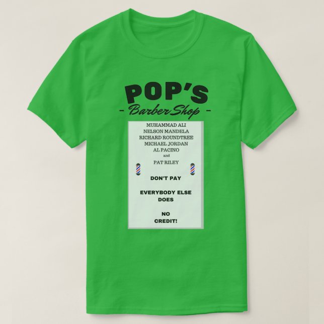 Popx27s Barber Shop 4 T Shirt (Design framsida)