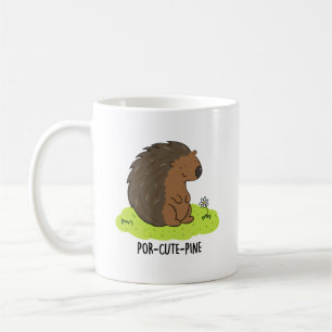 Por-Cute-Gräs Funny Porcupine Pun Kaffemugg