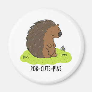 Por-Cute-Gräs Funny Porcupine Pun Magnet