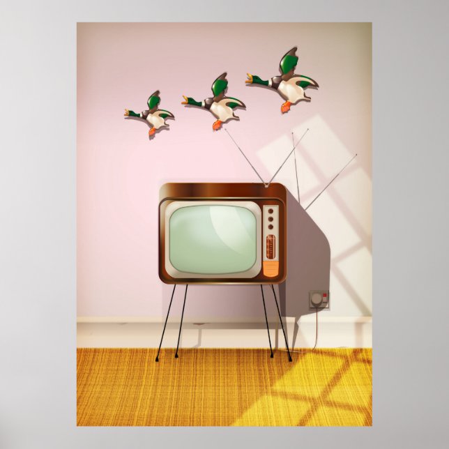 Porcelain Anka på muren Poster (Framsidan)