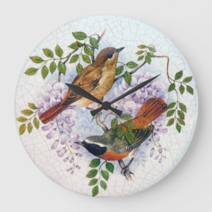 Porcelain Birds Stor Klocka