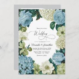 Porcelain Blue, Soft Sage & Ivory Wedding Inbjudningar