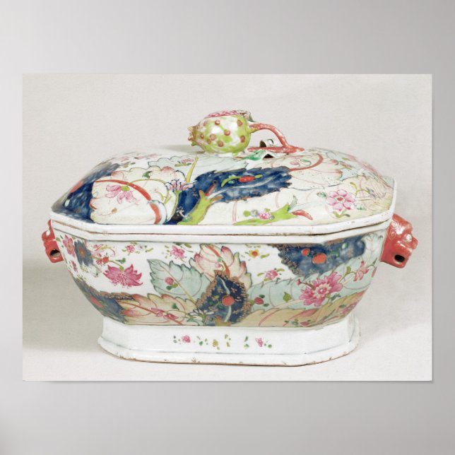 Porcelain dish, 18th century poster (Framsidan)