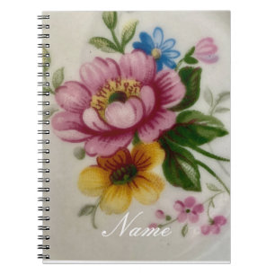 Porcelain Inspired Blommigt Anteckningsbok