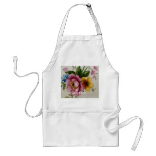 Porcelain Inspired Blommigt Apron Förkläde