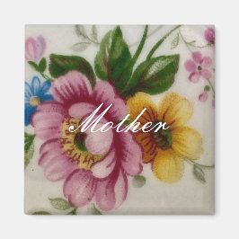 Porcelain Inspired Blommigt Magnet