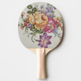 Porcelain-Inspired Blommigt Ping Pong Paddle Pingisracket