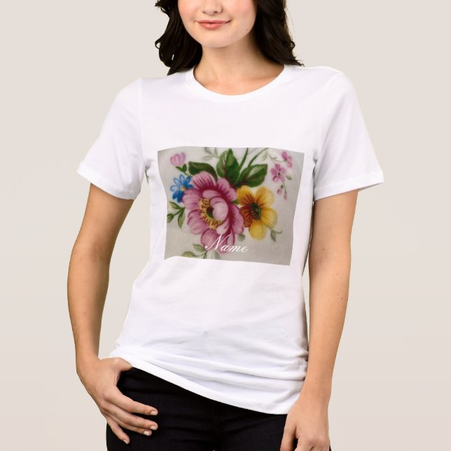 Porcelain Inspired Blommigt T Shirt (Framsida)