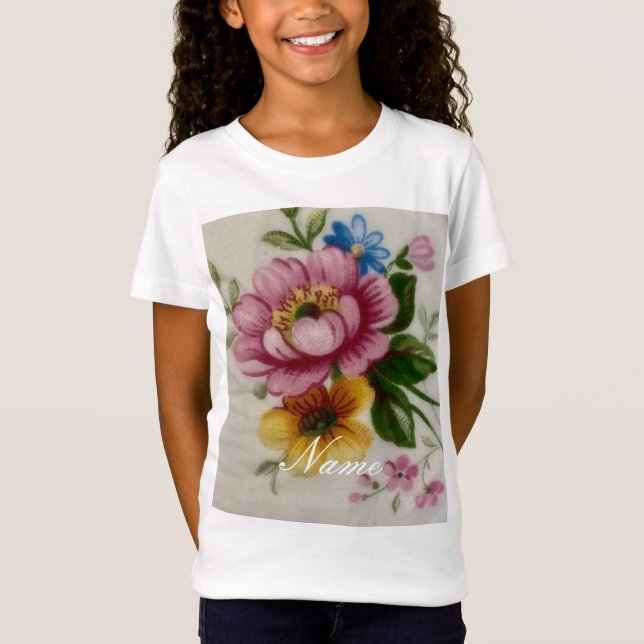 Porcelain Inspired Blommigt T Shirt (Framsida)