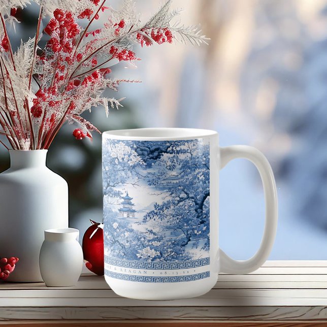 Porcelain-Inspired Chinoiserie Bröllop ID1094 Kaffemugg (Skapare uppladdad)