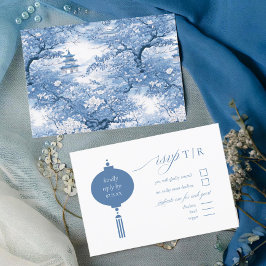Porcelain-Inspired Chinoiserie Bröllop ID1094 OSA Kort