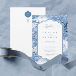 Porcelain-Inspired Chinoiserie Mönster ID1094 Inbjudningar