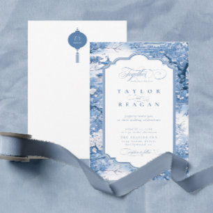 Porcelain-Inspired Chinoiserie Mönster ID1094 Inbjudningar