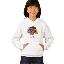 Porcelain Inspired Floral  Hoodie T Shirt