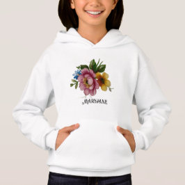 Porcelain Inspired Floral Hoodie T Shirt