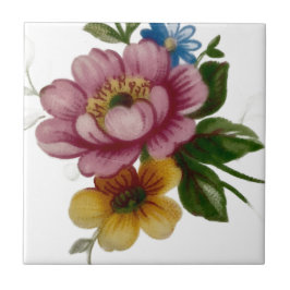 Porcelain Inspired Floral Kakelplatta