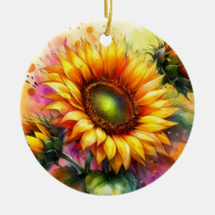 Porcelain Ornament - Gult Solblommor