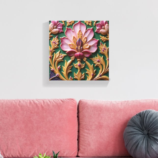 Porcelain Pink Lotus Canvastryck (Insitu (Vardagsrum))