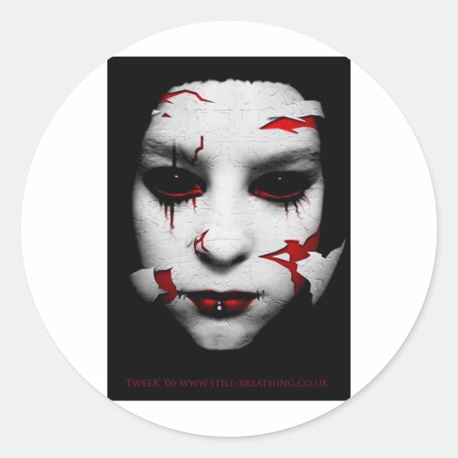 Porcelain Runt Klistermärke (Framsida)