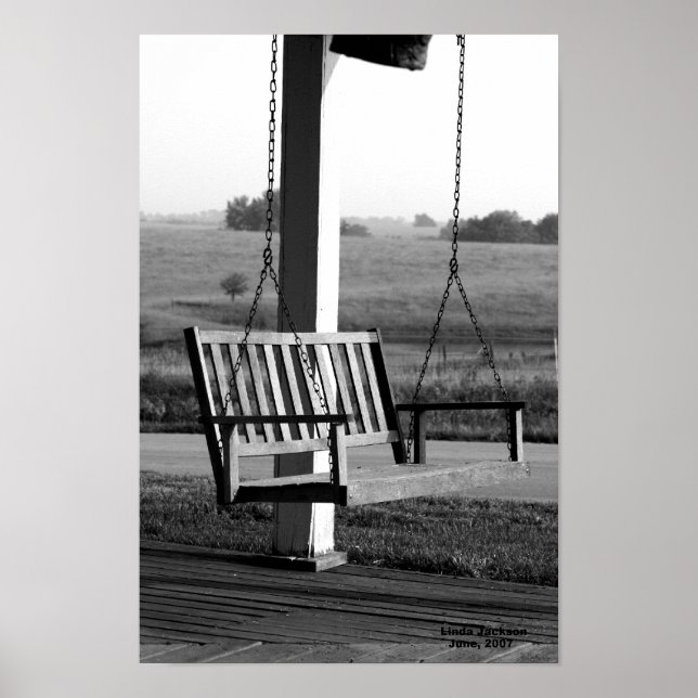 Porch Swing, svart och vitt Poster (Framsidan)