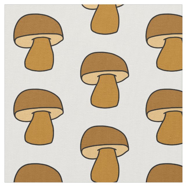 Porcino Mushroom - hösten Mönster Tyg (Närbild)