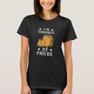 Porcupin jag är omringad av prickar, ryggrad t shirt