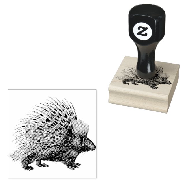 Porcupin | Rubber Frimärke Stämpel (Stämplad)