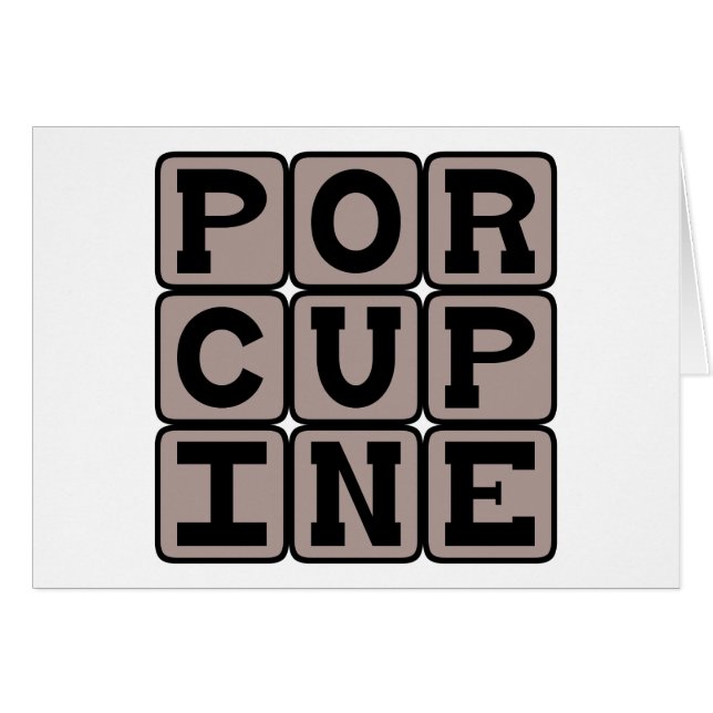 Porcupin, Vass-Quilled Rodent Hälsningskort (Framsidan Horizontal)