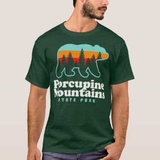 Porcupinbergen Michigan Camping Hiking Bear T Shirt
