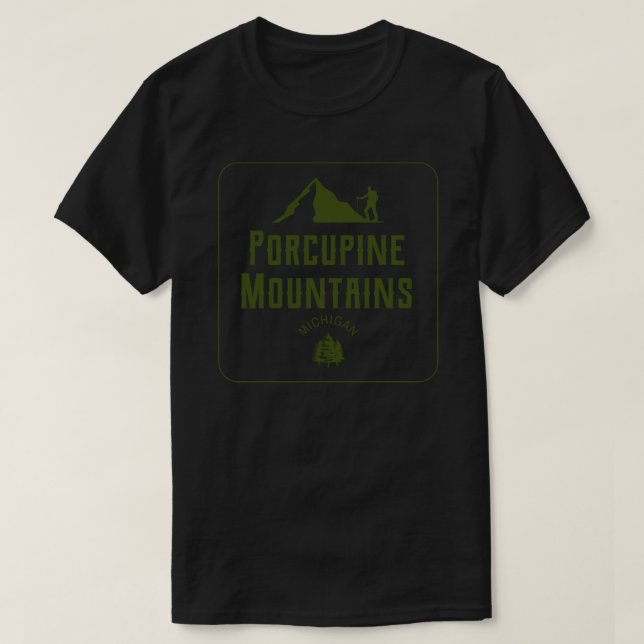 Porcupinbergen Michigan Mountain Hiking Squar T Shirt (Design framsida)