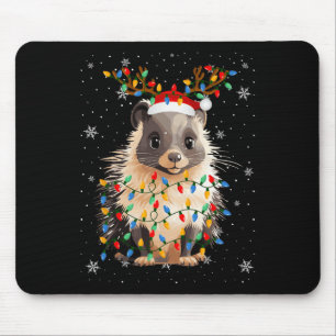 Porcupine Animal Santa Hat Ugly Julgran Lig Musmatta