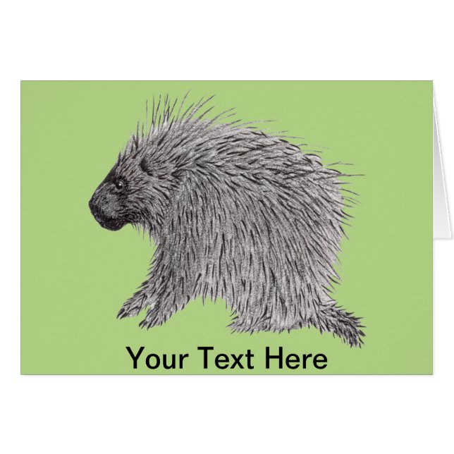 Porcupine Greeting Card Hälsningskort (Framsidan Horizontal)