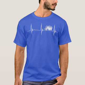 Porcupine Heartbeat EKG Pulse Quill Pig Nature Ani T Shirt