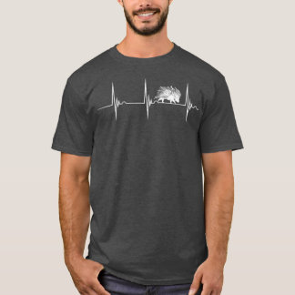 Porcupine Heartbeat EKG Pulse Quill Pig Nature Ani T Shirt
