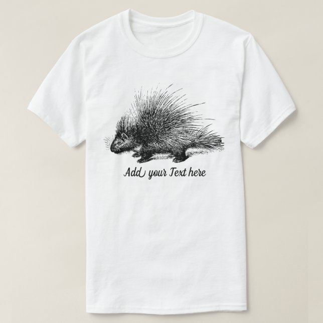 Porcupine Illustration personalizable Manar T-Shir T Shirt (Design framsida)