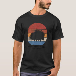 Porcupine Kramare design för Hedgehog Porcupine Fa T Shirt