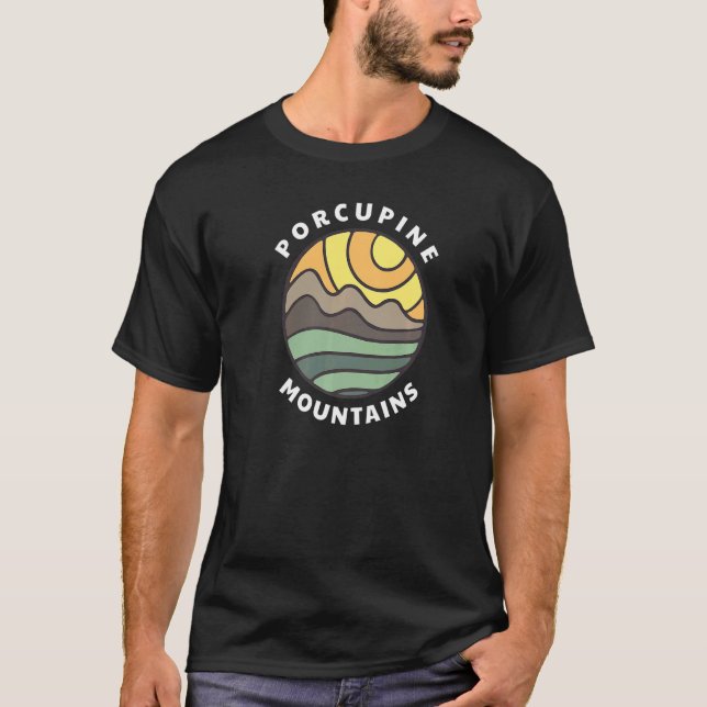 Porcupine Mountains Michigan MI Porkies Vacation S T Shirt (Framsida)