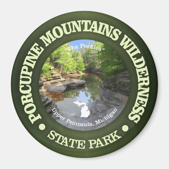 Porcupine Mountains Wilderness SP Magnet (Framsidan)