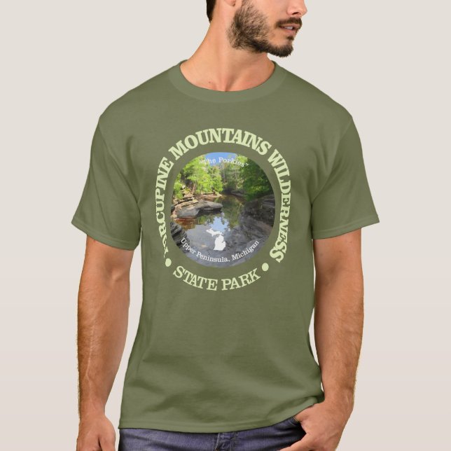 Porcupine Mountains Wilderness SP T Shirt (Framsida)
