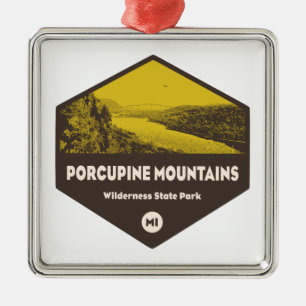 Porcupine Mountains Wilderness State Park Michigan Julgransprydnad Metall