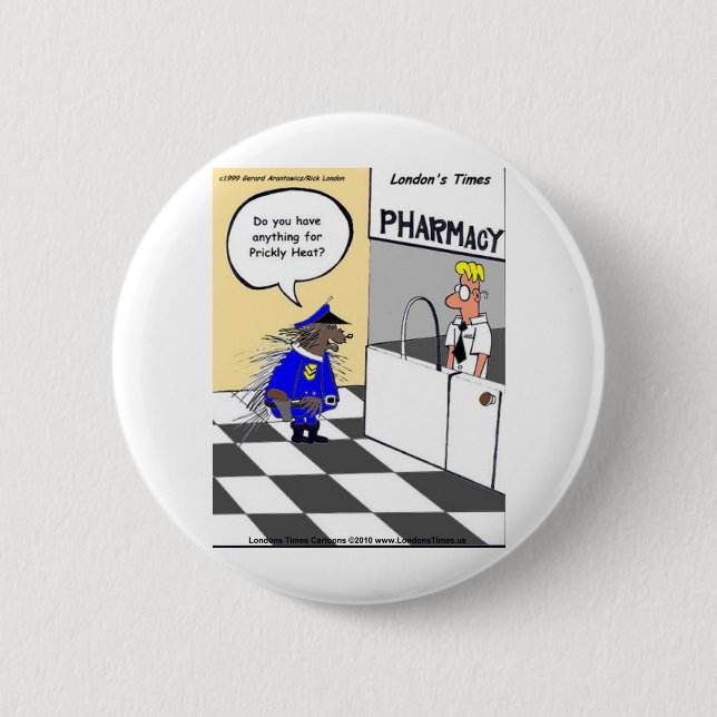 Porcupine Police Funny ger Tees & Collectibles Knapp (Framsida)