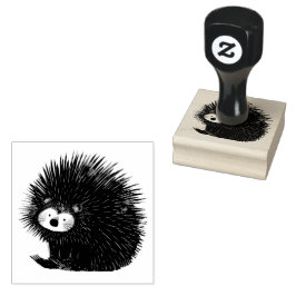 Porcupine Quill Animal Cute | Rubber Frimärke Stämpel