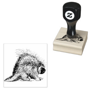 Porcupine Quill Rubber Frimärke Stämpel