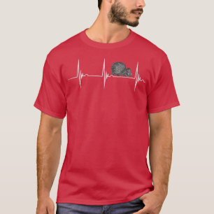 Porcupine Rodent Heartslag EKG Pulse Nature Animal T Shirt