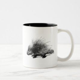Porcupine vintage illustration Två-Tonad mugg